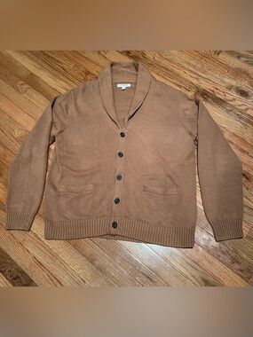 Goodthreads Men's Shawl Collar Cardigan - Camel Brown